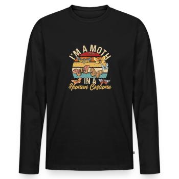 Moths Insect Collector Entomologist - Men's Premium Organic Long Sleeve Shirt - black - Front - Nico (187cm)