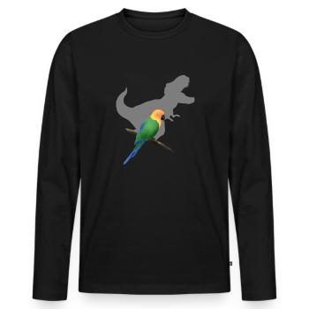 T-Rex shadow parrot - Männer Premium Bio Langarmshirt - Schwarz - Vorne - Nico (187cm)