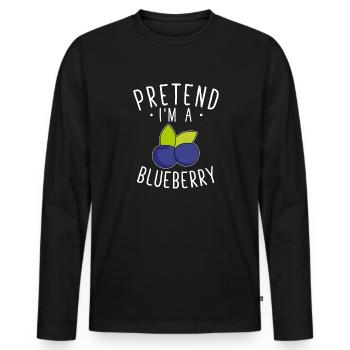 Blueberry, Fruit, Blueberry - Men's Premium Organic Long Sleeve Shirt - black - Front - Nico (187cm)
