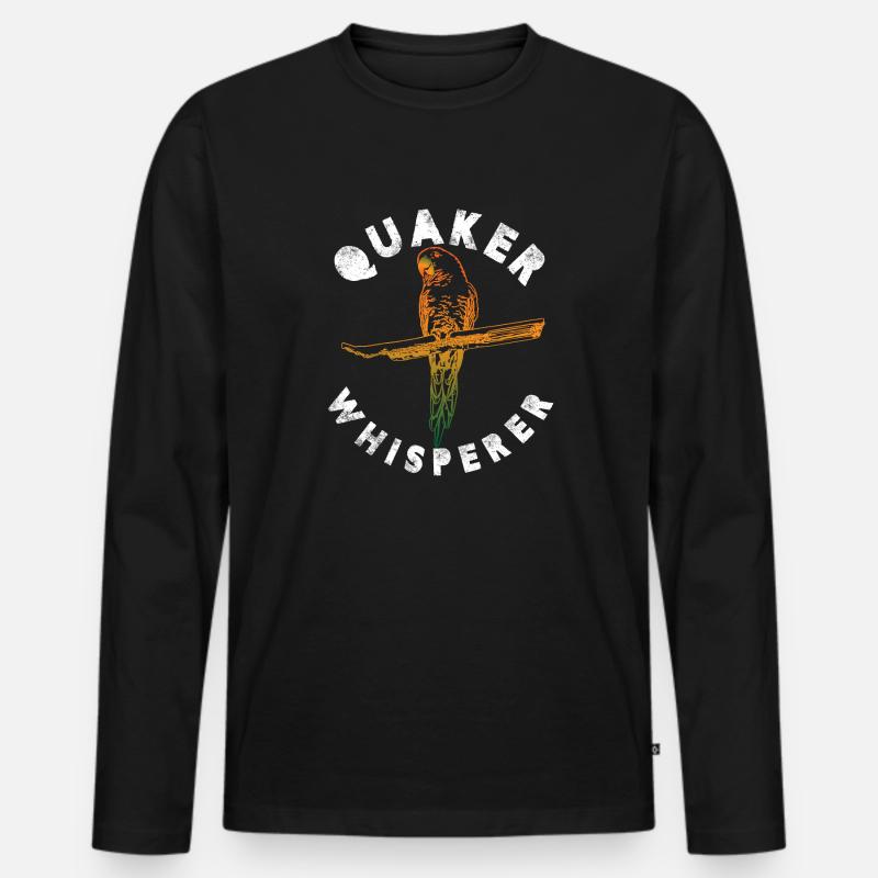 Quaker whisperer - Männer Premium Bio Langarmshirt - Schwarz