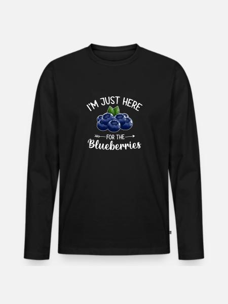 Blueberry, Fruit, Blueberry - Men's Premium Organic Long Sleeve Shirt - black