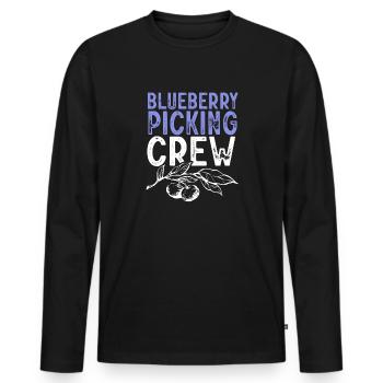 Blueberry, Fruit, Blueberry - Men's Premium Organic Long Sleeve Shirt - black - Front - Nico (187cm)