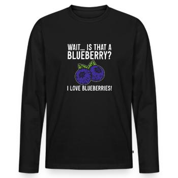 Blueberry, Fruit, Blueberry - Men's Premium Organic Long Sleeve Shirt - black - Front - Nico (187cm)
