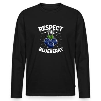 Blueberry, Fruit, Blueberry - Men's Premium Organic Long Sleeve Shirt - black - Front - Nico (187cm)