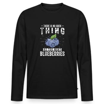 Blueberry, Fruit, Blueberry - Men's Premium Organic Long Sleeve Shirt - black - Front - Nico (187cm)
