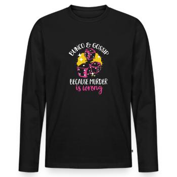 Bunco Dice Game - Men's Premium Organic Long Sleeve Shirt - black - Front - Nico (187cm)