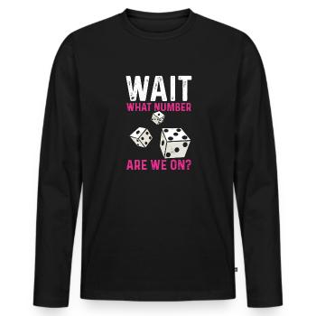 Bunco Dice Game - Men's Premium Organic Long Sleeve Shirt - black - Front - Nico (187cm)