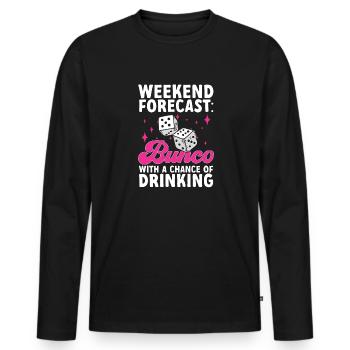 Bunco Dice Game - Men's Premium Organic Long Sleeve Shirt - black - Front - Nico (187cm)