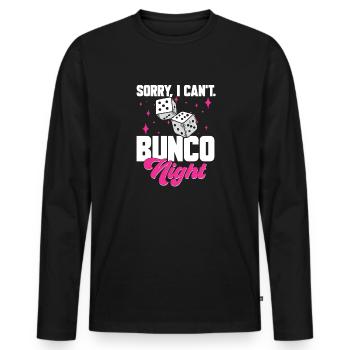 Bunco Dice Game - Men's Premium Organic Long Sleeve Shirt - black - Front - Nico (187cm)