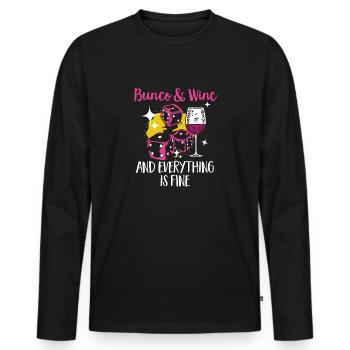 Bunco Dice Game - Men's Premium Organic Long Sleeve Shirt - black - Front - Nico (187cm)