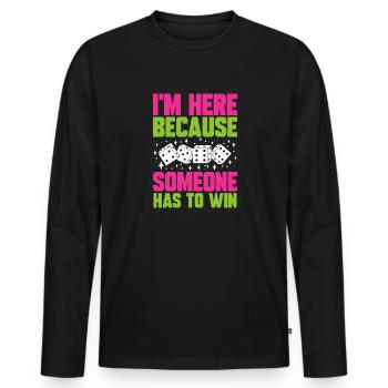 Bunco Dice Game - Men's Premium Organic Long Sleeve Shirt - black - Front - Nico (187cm)
