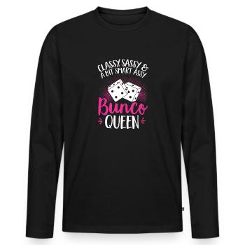 Bunco Dice Game - Men's Premium Organic Long Sleeve Shirt - black - Front - Nico (187cm)