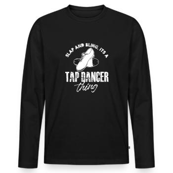 gifle et bling est une chose de danseur de claquettes Design - T-shirt manches longues Premium bio Homme - noir - Devant - Nico (187cm)