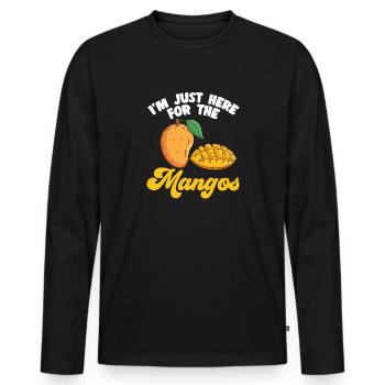 Mango Fruit Mango - Men's Premium Organic Long Sleeve Shirt - black - Front - Nico (187cm)