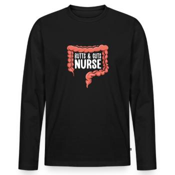 Gastro-entérologie Endoscopie Coloscopie - T-shirt manches longues Premium bio Homme - noir - Devant - Nico (187cm)