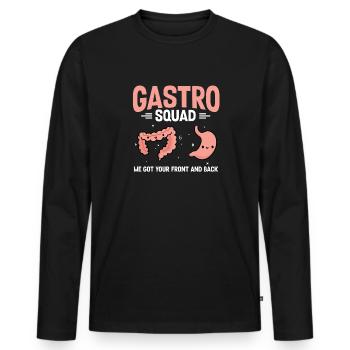 Gastro-entérologie Endoscopie Coloscopie - T-shirt manches longues Premium bio Homme - noir - Devant - Nico (187cm)