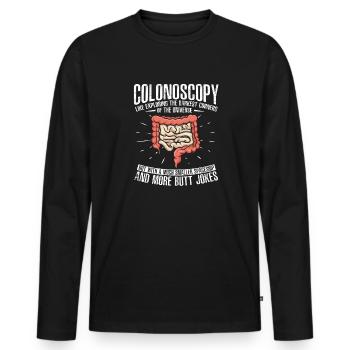 Gastro-entérologie Endoscopie Coloscopie - T-shirt manches longues Premium bio Homme - noir - Devant - Nico (187cm)
