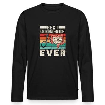 Gastro-entérologie Endoscopie Coloscopie - T-shirt manches longues Premium bio Homme - noir - Devant - Nico (187cm)