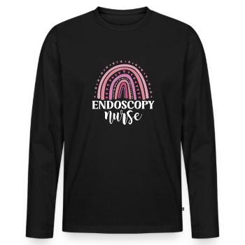 Gastro-entérologie Endoscopie Coloscopie - T-shirt manches longues Premium bio Homme - noir - Devant - Nico (187cm)