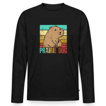 Chien de prairie - T-shirt manches longues Premium bio Homme - noir - Devant - Nico (187cm)