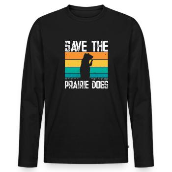 Chien de prairie - T-shirt manches longues Premium bio Homme - noir - Devant - Nico (187cm)