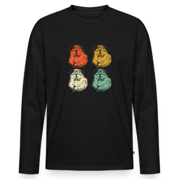 Chien de prairie - T-shirt manches longues Premium bio Homme - noir - Devant - Nico (187cm)