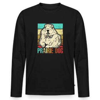 Chien de prairie - T-shirt manches longues Premium bio Homme - noir - Devant - Nico (187cm)