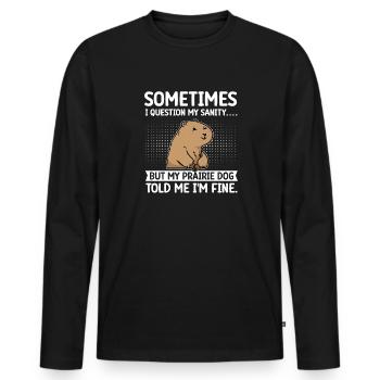 Chien de prairie - T-shirt manches longues Premium bio Homme - noir - Devant - Nico (187cm)