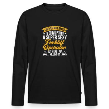 Forklift Driver Grow Up To Be Forklift Operator Fo - Männer Premium Bio Langarmshirt - Schwarz - Vorne - Nico (187cm)