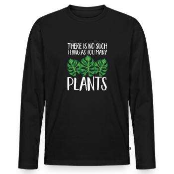 Monstera Deliciosa Albo Botanical Houseplant - Men's Premium Organic Long Sleeve Shirt - black - Front - Nico (187cm)