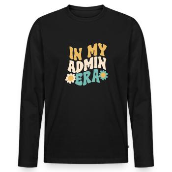 Secrétaire, Adjointe administrative, Commis de bureau - T-shirt manches longues Premium bio Homme - noir - Devant - Nico (187cm)