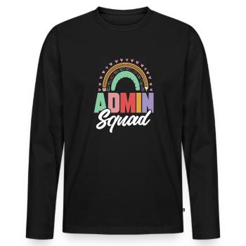 Secrétaire, Adjointe administrative, Commis de bureau - T-shirt manches longues Premium bio Homme - noir - Devant - Nico (187cm)