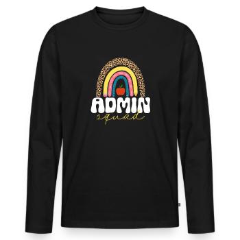 Secrétaire, Adjointe administrative, Commis de bureau - T-shirt manches longues Premium bio Homme - noir - Devant - Nico (187cm)