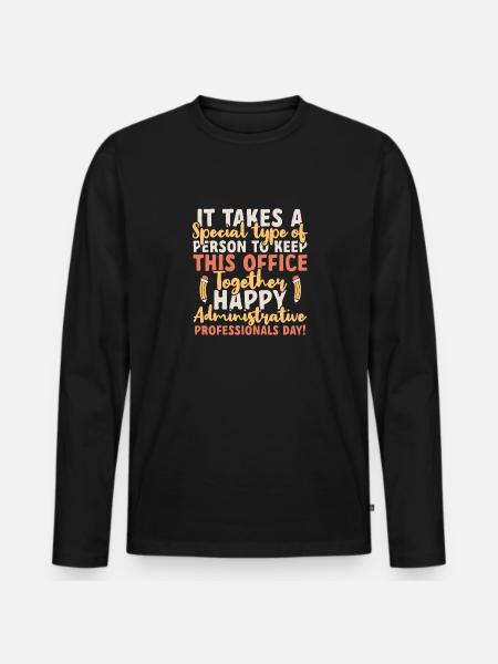 Secretary Administrative Assistant Office Clerk - Men's Premium Organic Long Sleeve Shirt - black