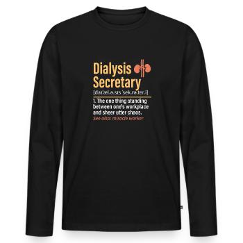 Dialysis Secretary Dialysis Specialist - Men's Premium Organic Long Sleeve Shirt - black - Front - Nico (187cm)