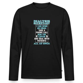 Dialyse Sekretärin Dialysefachkraft - Männer Premium Bio Langarmshirt - Schwarz - Vorne - Nico (187cm)