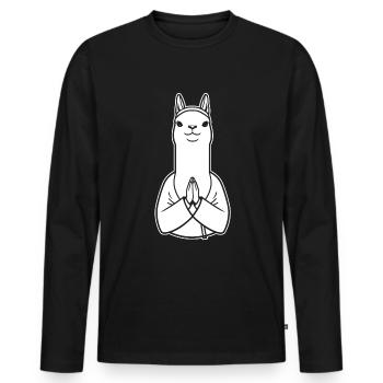 Christian Christianity Lama - Men's Premium Organic Long Sleeve Shirt - black - Front - Nico (187cm)