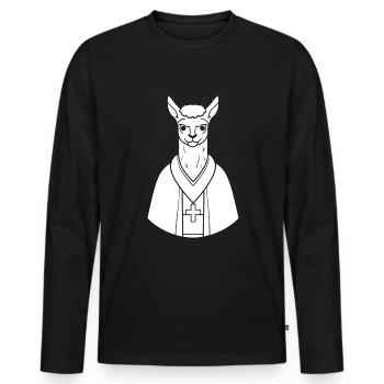 Christian Christianity Lama - Men's Premium Organic Long Sleeve Shirt - black - Front - Nico (187cm)