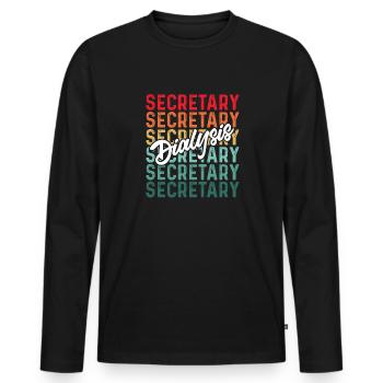 Dialysis Secretary Dialysis Specialist - Men's Premium Organic Long Sleeve Shirt - black - Front - Nico (187cm)