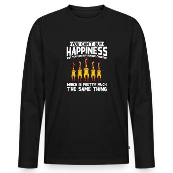 Rubber Chicken Costume Toy Rubber Chicken - Men's Premium Organic Long Sleeve Shirt - black - Front - Nico (187cm)
