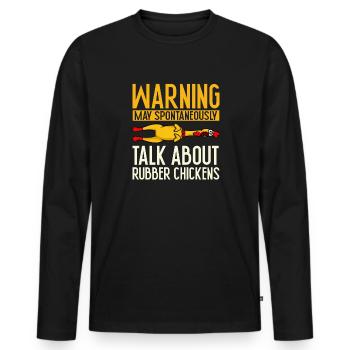 Rubber Chicken Costume Toy Rubber Chicken - Men's Premium Organic Long Sleeve Shirt - black - Front - Nico (187cm)