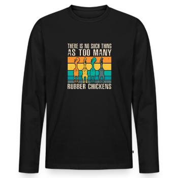 Rubber Chicken Costume Toy Rubber Chicken - Men's Premium Organic Long Sleeve Shirt - black - Front - Nico (187cm)