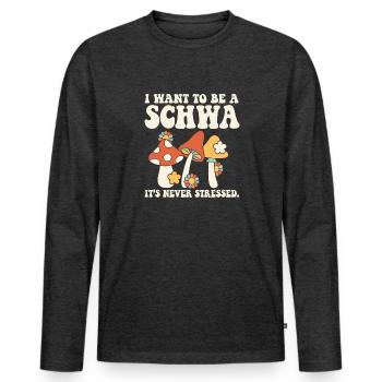Professeur d’anglais Je veux être un Schwa ELA Life - T-shirt manches longues Premium bio Homme - anthracite chiné - Devant - Nico (187cm)