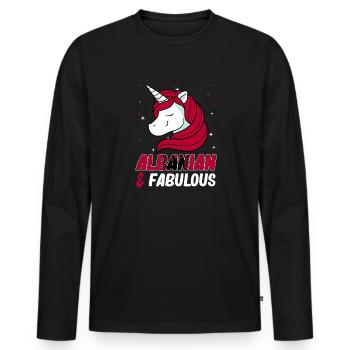 Drapeau albanais Aigle albanais Shqiponja - T-shirt manches longues Premium bio Homme - noir - Devant - Nico (187cm)