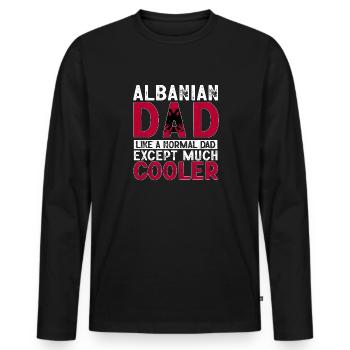 Drapeau albanais Aigle albanais Shqiponja - T-shirt manches longues Premium bio Homme - noir - Devant - Nico (187cm)