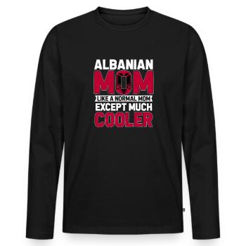 Drapeau albanais Aigle albanais Shqiponja - T-shirt manches longues Premium bio Homme - noir - Devant - Nico (187cm)
