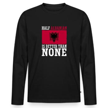 Drapeau albanais Aigle albanais Shqiponja - T-shirt manches longues Premium bio Homme - noir - Devant - Nico (187cm)
