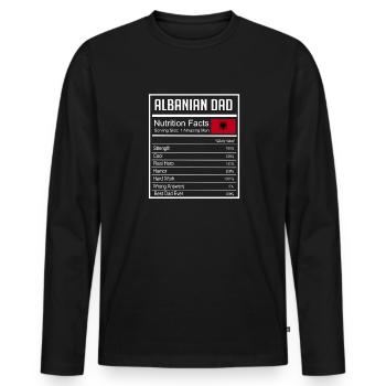 Drapeau albanais Aigle albanais Shqiponja - T-shirt manches longues Premium bio Homme - noir - Devant - Nico (187cm)