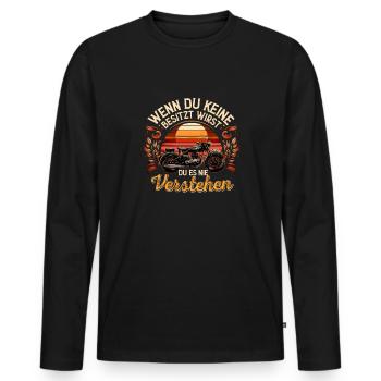 Simson-S51 Zwei Hände Enduro S51 - Männer Premium Bio Langarmshirt - Schwarz - Vorne - Nico (187cm)