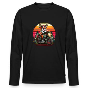 Simson S51 Enduro - Weihnachts - für Ihn lustiges - Männer Premium Bio Langarmshirt - Schwarz - Vorne - Nico (187cm)